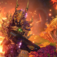 A Blightcaller runs away from an explosion in Tiny Tina's Wonderlands.
